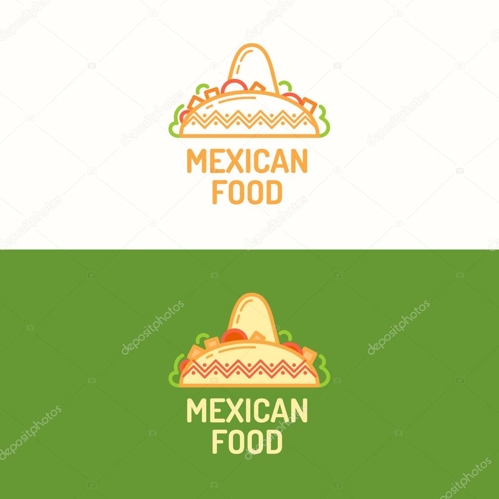 The logo of Mexican food. Mexican food, the sign for the restaurant. Vector illustration.