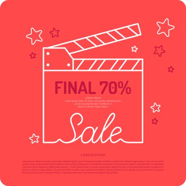 Poster discount sale.  clipart