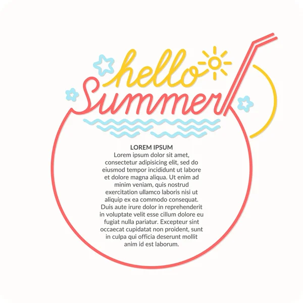 Embleem Hello zomer. — Stockvector