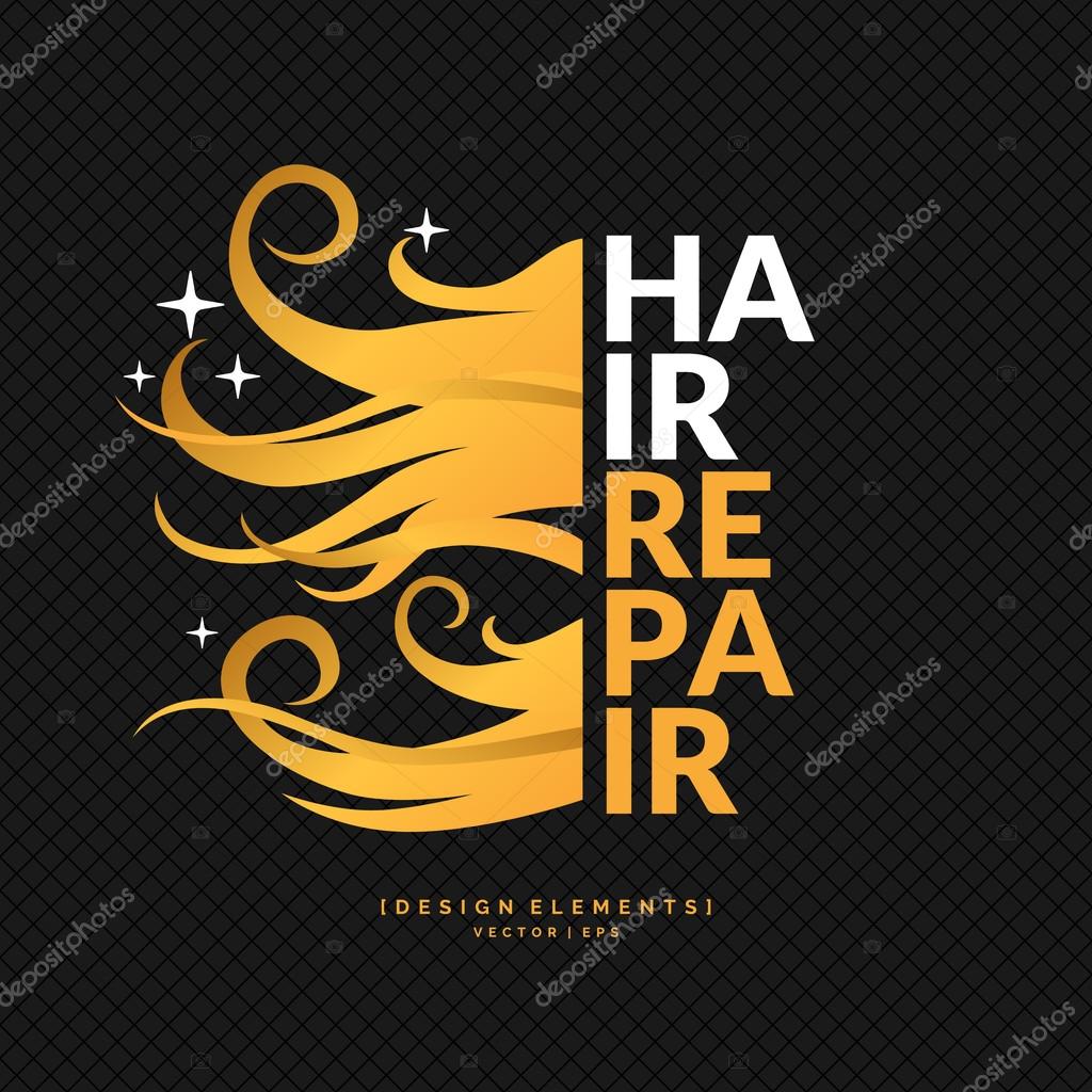 Hair repair. A bright poster for the Barber shop. Elements to cutting and styling hair. Vector illustration.