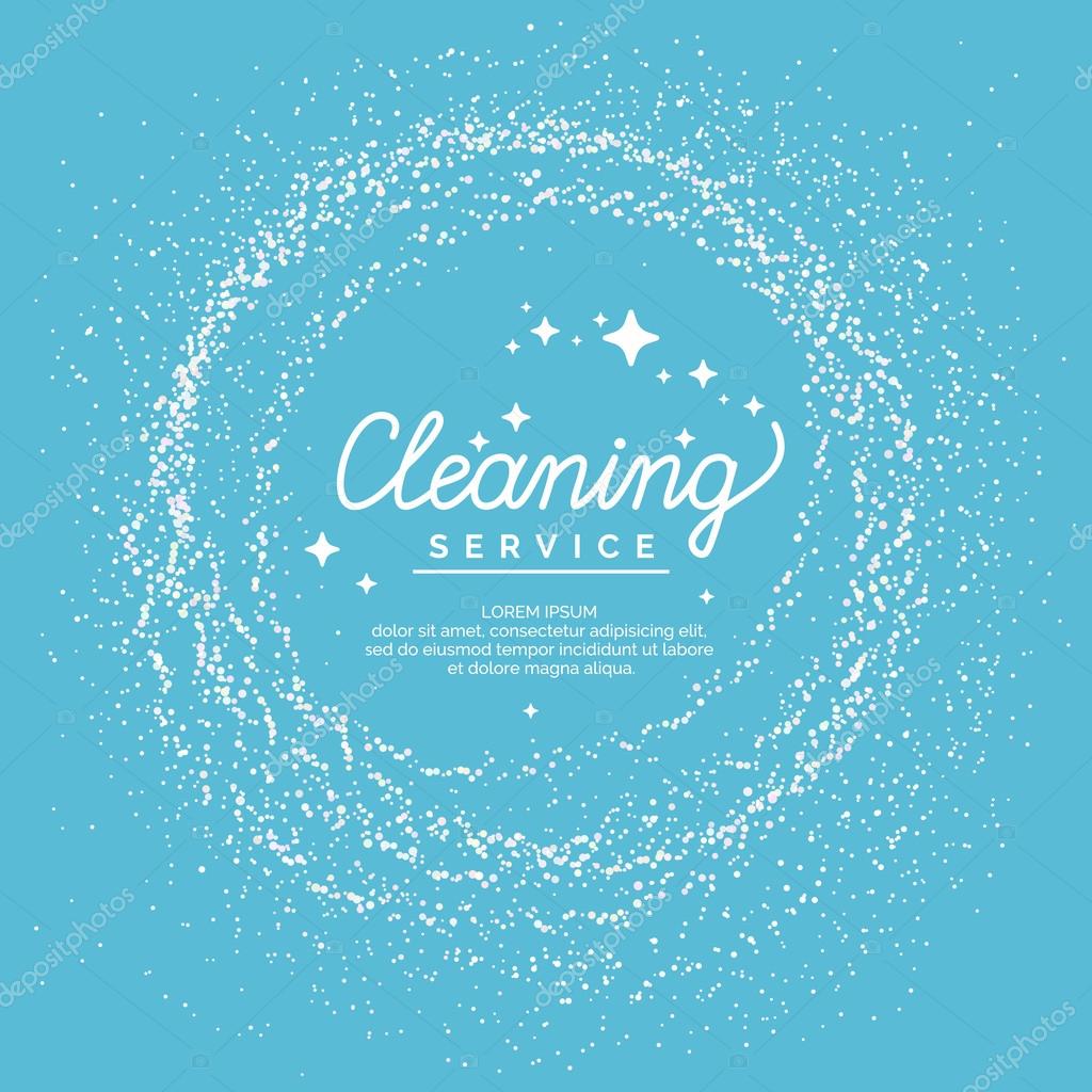 Linear a sign cleaning service on a blue background.