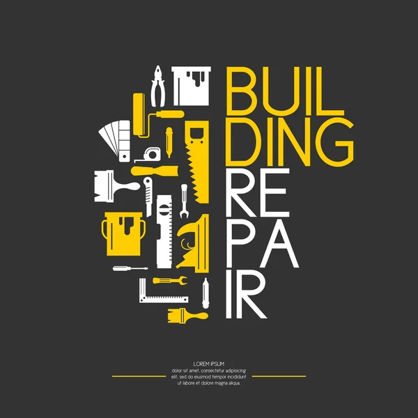 Строительные и ремонтные инструменты . — стоковый вектор