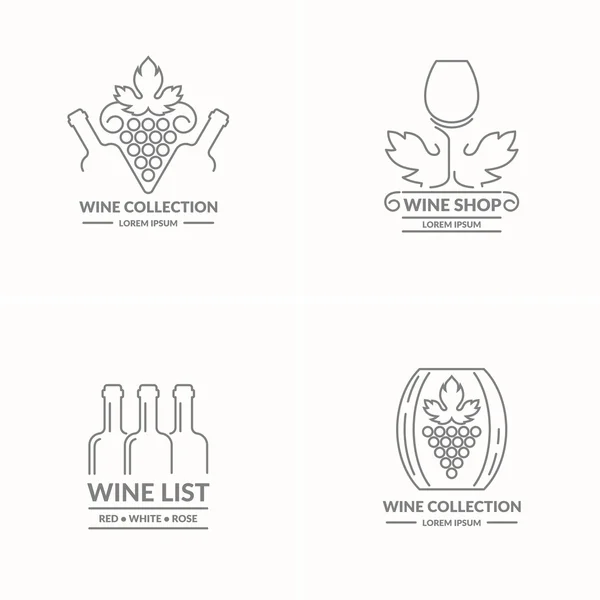 Concetto moderno di uva e logo del vino — Vettoriale Stock