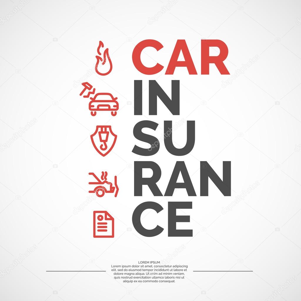 Car insurance poster. Conceptual banner life insurance and property.
