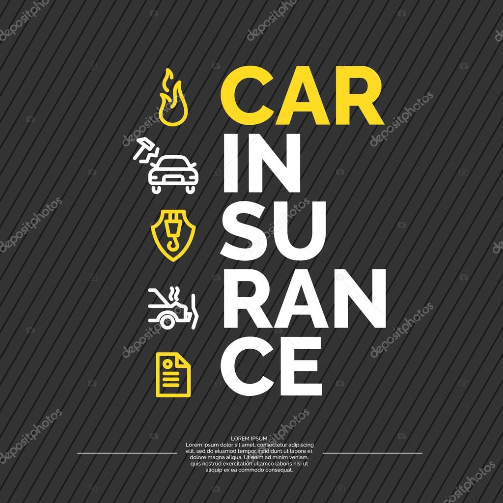 Car insurance poster. Conceptual banner life insurance and property.
