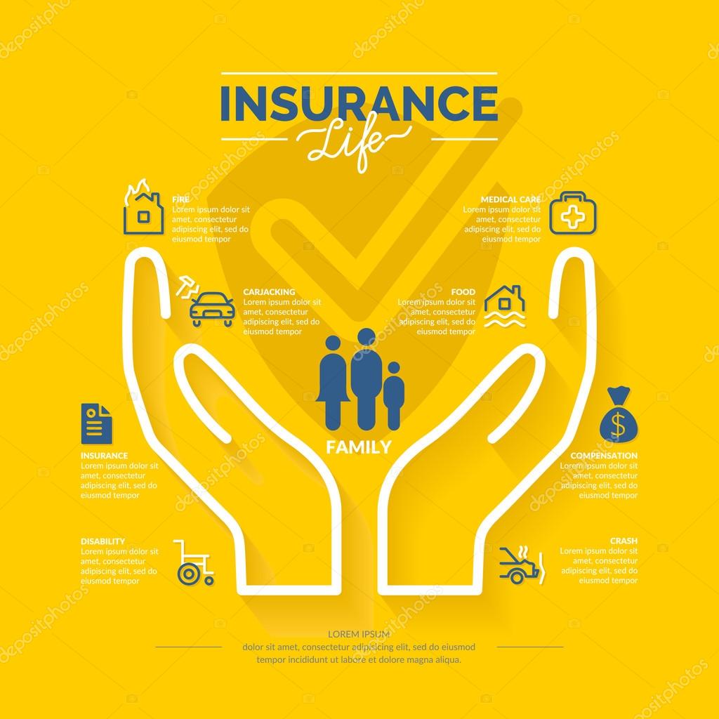 Life insurance infographic and icons. Conceptual icons life insurance and property.