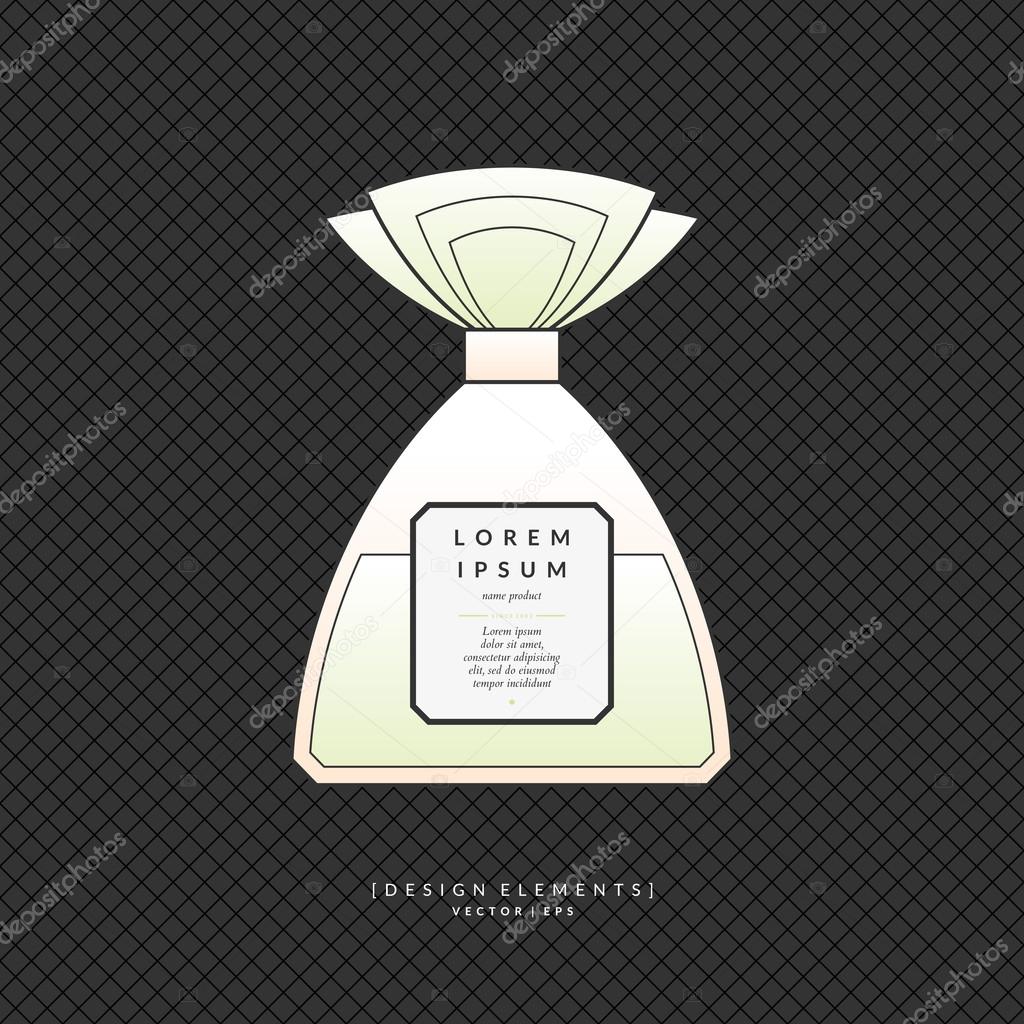 A classic bottle of perfume. Vector illustration.