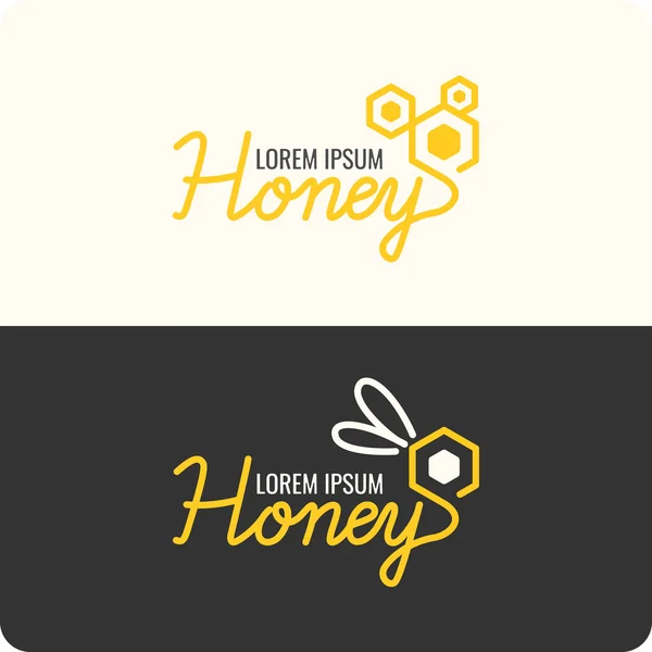 Logo miele d'api . — Vettoriale Stock