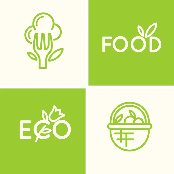 Set logo vectoriel alimentaire et produit naturel . — Image vectorielle