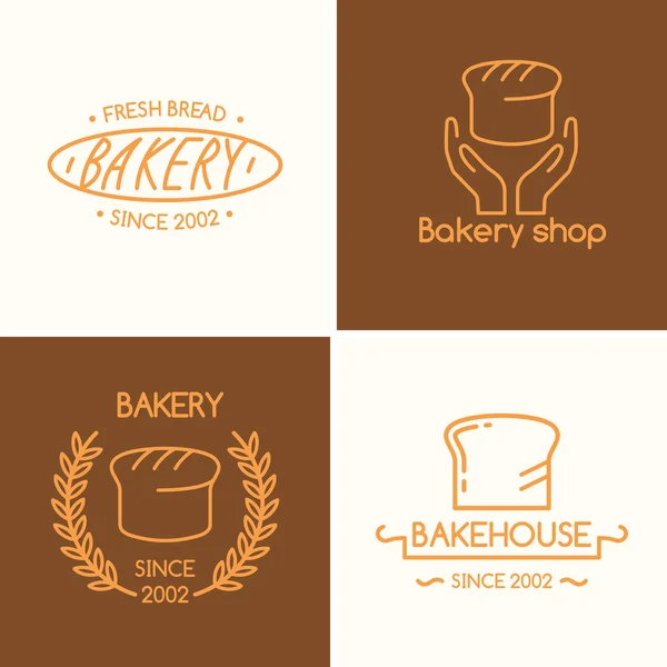 Reihe von Vektorillustrationen für Bäckereien — Stockvektor