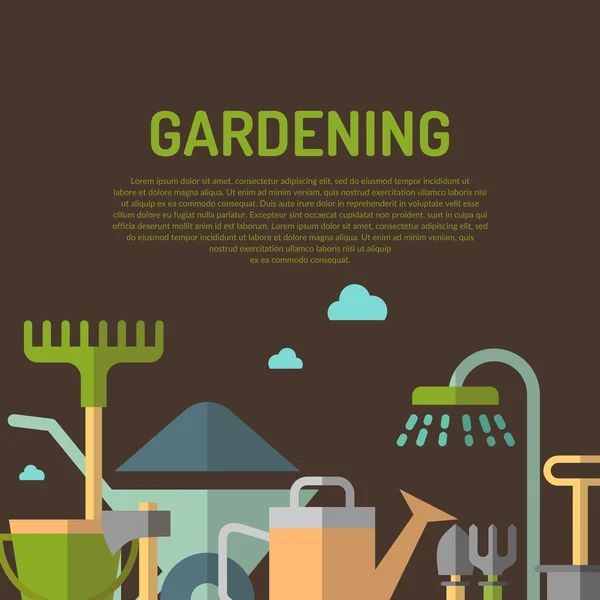 Póster de jardinería . — Archivo Imágenes Vectoriales