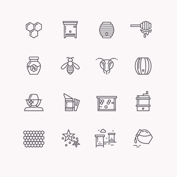 Vector symbols of bee honey and bee products.