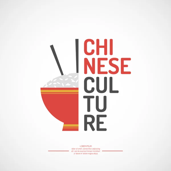 Poster cultura chinesa . — Vetor de Stock