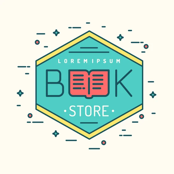 Modern lijn vector logo van de boekhandel — Stockvector