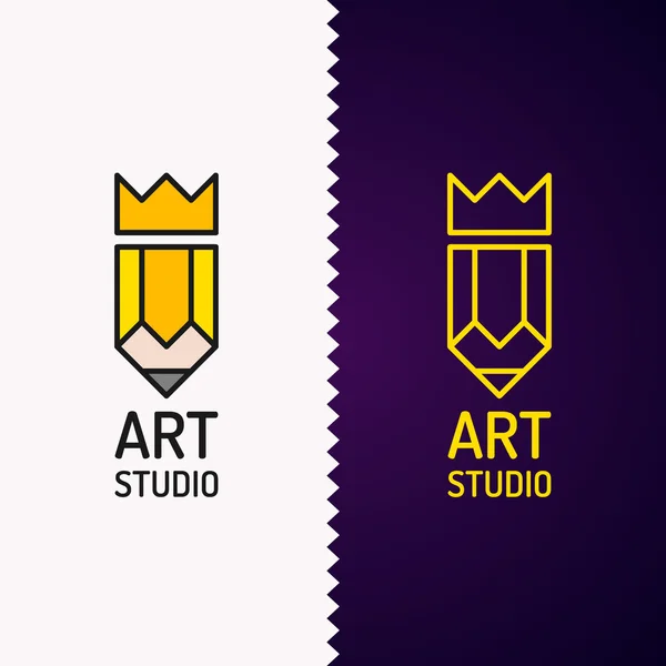 Logo conceptuel et label art Studio — Image vectorielle