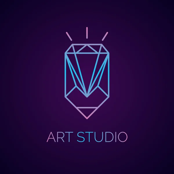 Logotipo conceptual y arte de etiquetas Studio — Archivo Imágenes Vectoriales