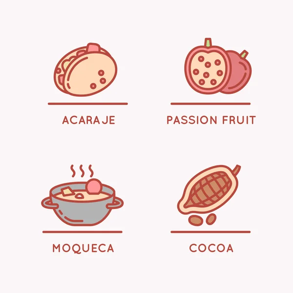 Alimentos y frutas nacionales . — Vector de stock