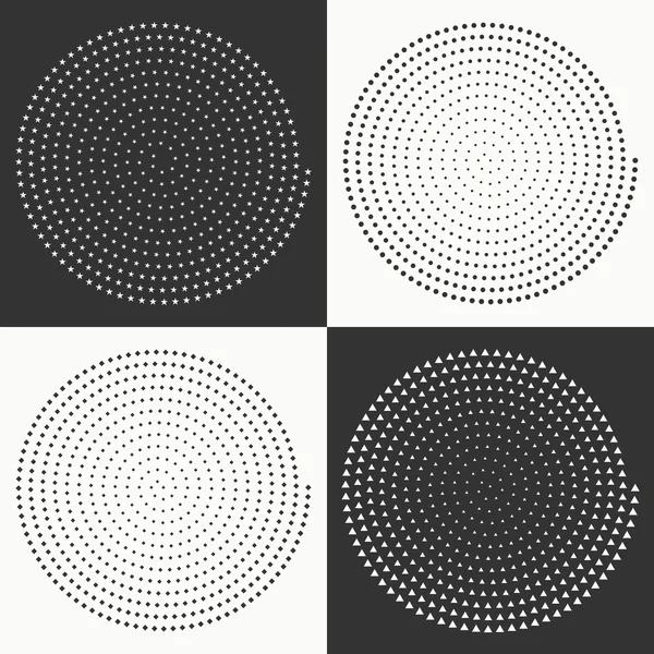 Reihe von Kreisen Punkte. — Stockvektor