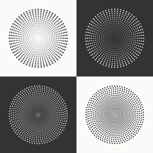 Reihe von Kreisen Punkte. — Stockvektor