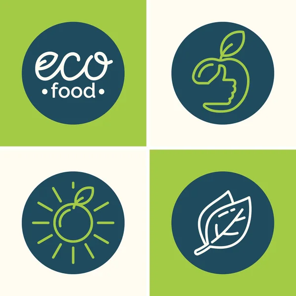 Set moderne minimaliste logo vectoriel et icône de la nourriture . — Image vectorielle