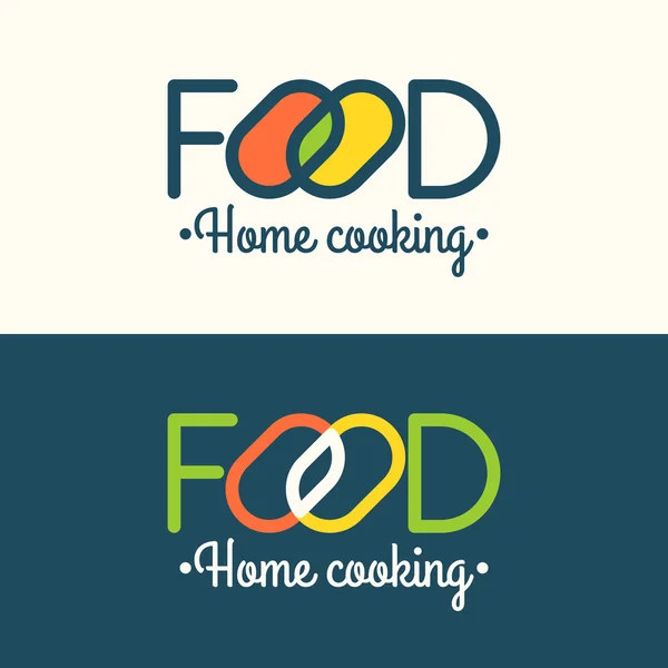 Moderno logo vettoriale minimalista del cibo . — Vettoriale Stock