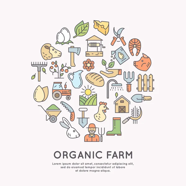 Organic farm icon — Stock Vector