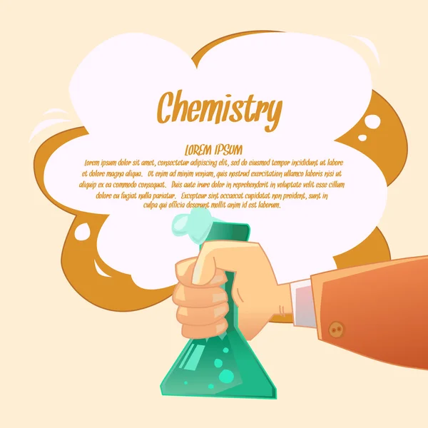 在一个有趣的化学背景卡通风格. — 图库矢量图片