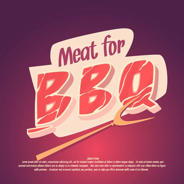 Carne per barbecue e grigliate . — Vettoriale Stock