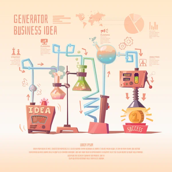 Infográficos de negócios sobre o tema das ideias e do lucro . —  Vetores de Stock