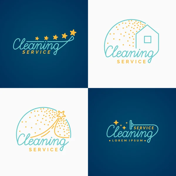 Set. Cleaning Logo. — Stock Vector