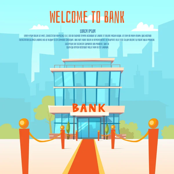 Vectorillustratie van een moderne Bank — Stockvector