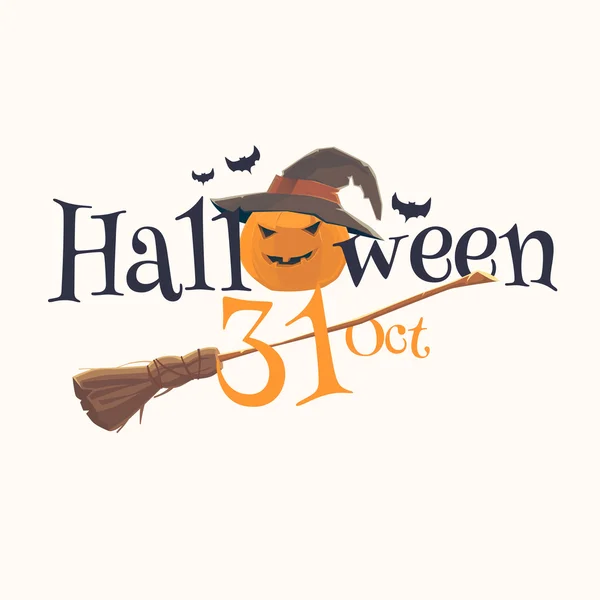 Etiqueta e cartaz Feliz Halloween . — Vetor de Stock