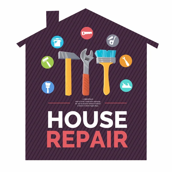 House and plumbing repair. — Stock Vector