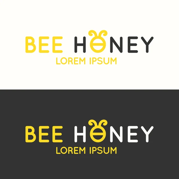 Logo del miele d'api . — Vettoriale Stock