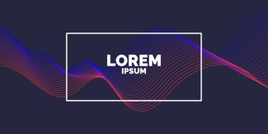 Dinamik dalga ve çizgilerle soyut vektör arkaplanı.