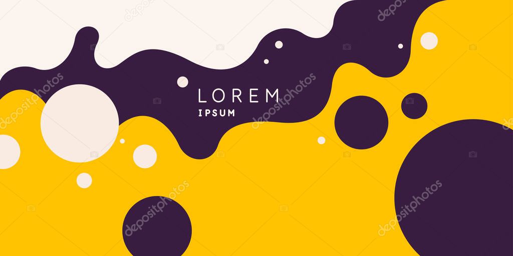 Poster with dynamic waves. Vector illustration in minimal style. Abstract background.