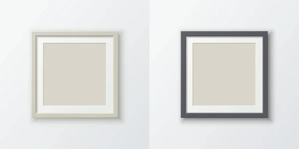 A set of realistic square photo frames for placing images. Template for a poster, banner, or ad. — Stock Vector