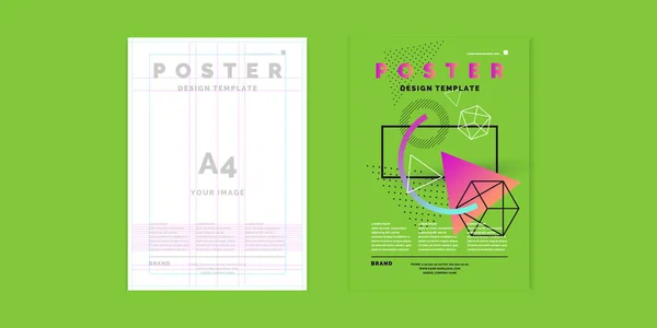 ビジネス用のポスターテンプレートと現代のジャーナルをカバーしています。抽象幾何学的背景、近代的なデザイン. — ストックベクタ