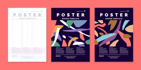 Plantilla de póster para negocios y portada de revista moderna. Diferentes formas en estilo Doodle. — Vector de stock