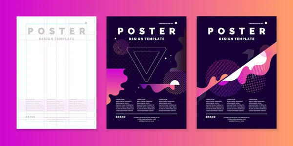 Plakatvorlage für Business und Cover moderner Zeitschrift. Abstrakter geometrischer Hintergrund, modernes Design. — Stockvektor