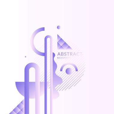 Farklı soyut ve geometrik şekillerin pastel renklerde sürreal bir bileşimi. Vektör illüstrasyon ve şablon.