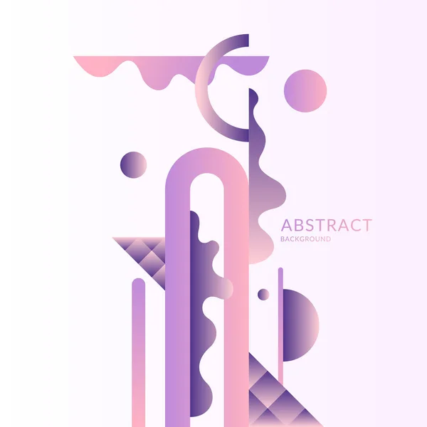 Eine surreale Komposition aus verschiedenen abstrakten und geometrischen Formen in Pastellfarben. Vektorillustration und Vorlage. — Stockvektor