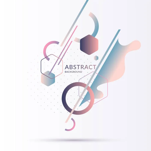 Composición elegante con formas dinámicas y geométricas en colores pastel. Una plantilla para publicidad y redes sociales. — Vector de stock