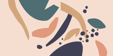 Popüler bir tarzda soyut unsurlara sahip bir kompozisyon. Tasarımın için arka plan. Bir blog ve web sitesi için poster.