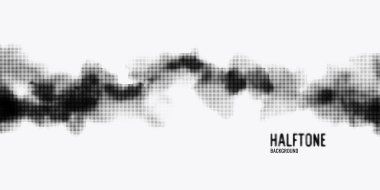 Monokrom baskı raster, soyut vektör yarım ton arkaplan. Noktaların siyah beyaz dokusu.