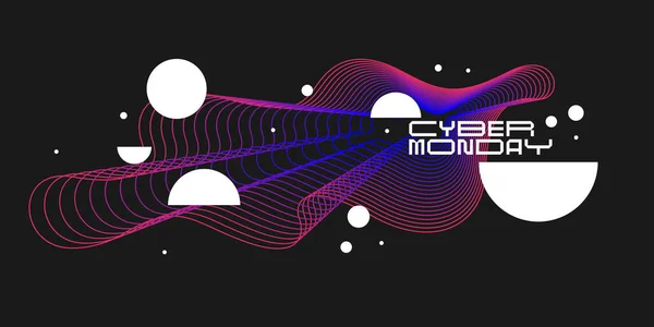 Cyber måndag banner. Moderna bakgrunder med abstrakta element och dynamiska former. — Stock vektor