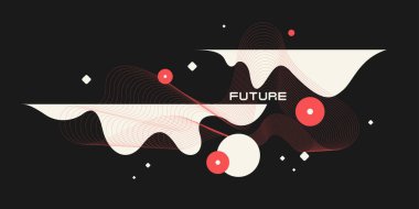 Soyut elementlere ve dinamik şekillere sahip modern arka planlar. Geometrik ve soyut şekillerin bileşimleri.