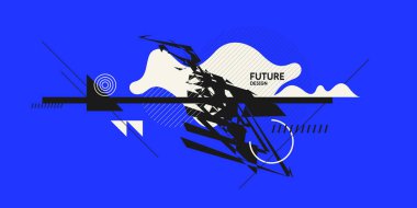 Soyut arkaplan. Düz figürlü poster..