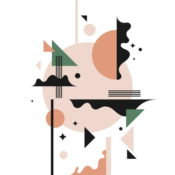 現代の流行のスタイルで抽象的な背景。シンプルなフラット有機形状、幾何学的な形状のポスター. — ストックベクタ