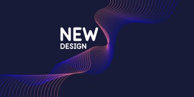 Dinamik dalga ve çizgilerle soyut vektör arkaplanı.